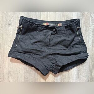 High Waist Black Shorts with Soft Texture casual